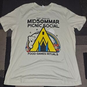Bella+Canvas Midsommar Picnic Social Tee Unisex Large Cream Excellent